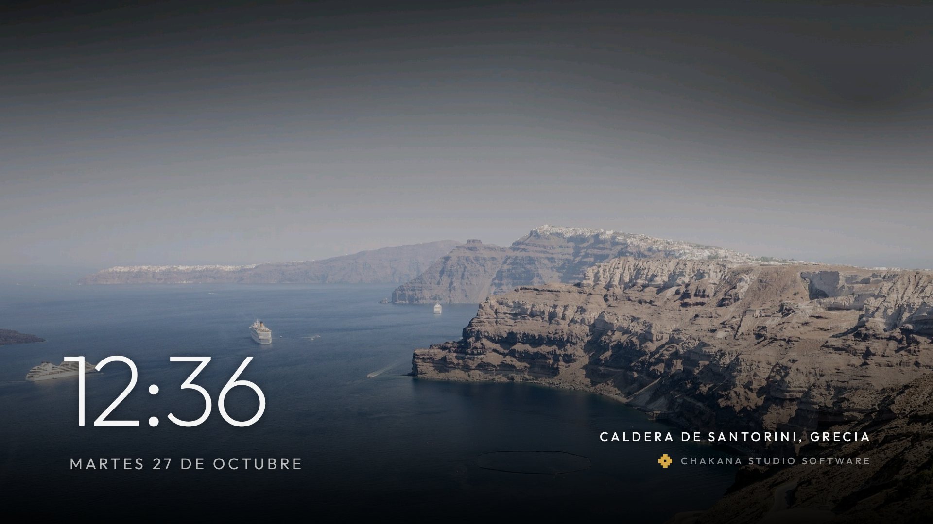 Protector de pantalla con una foto del mar a pantalla completa